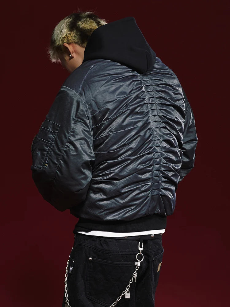 Remedy Pleated Back Design MA-1 Bomber Jacket
