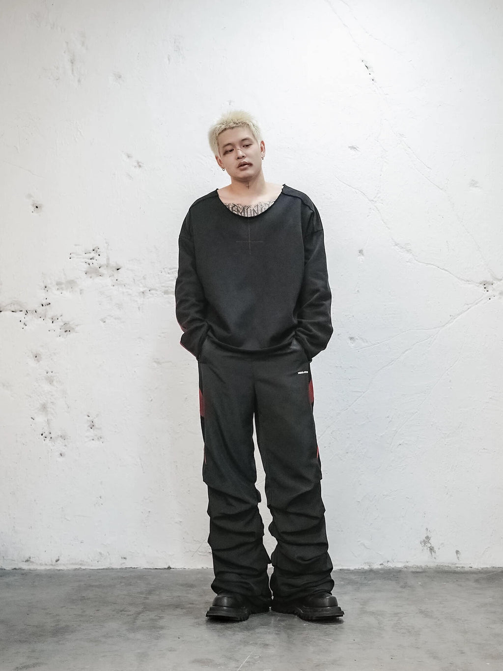 UNDERWATER Dirty Dye Colorblock Track Pants