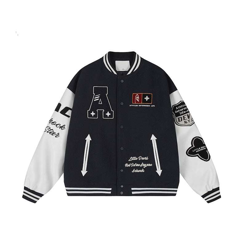 Achock Flocked Baseball Jacket