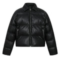 MEDM PU Leather 3D Embroidered Puffer Jacket