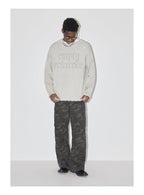 EMPTY REFERENCE Gray Hole Logo Knit Sweater