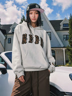 MEDM Leopard Faux Fur Layered Hoodie