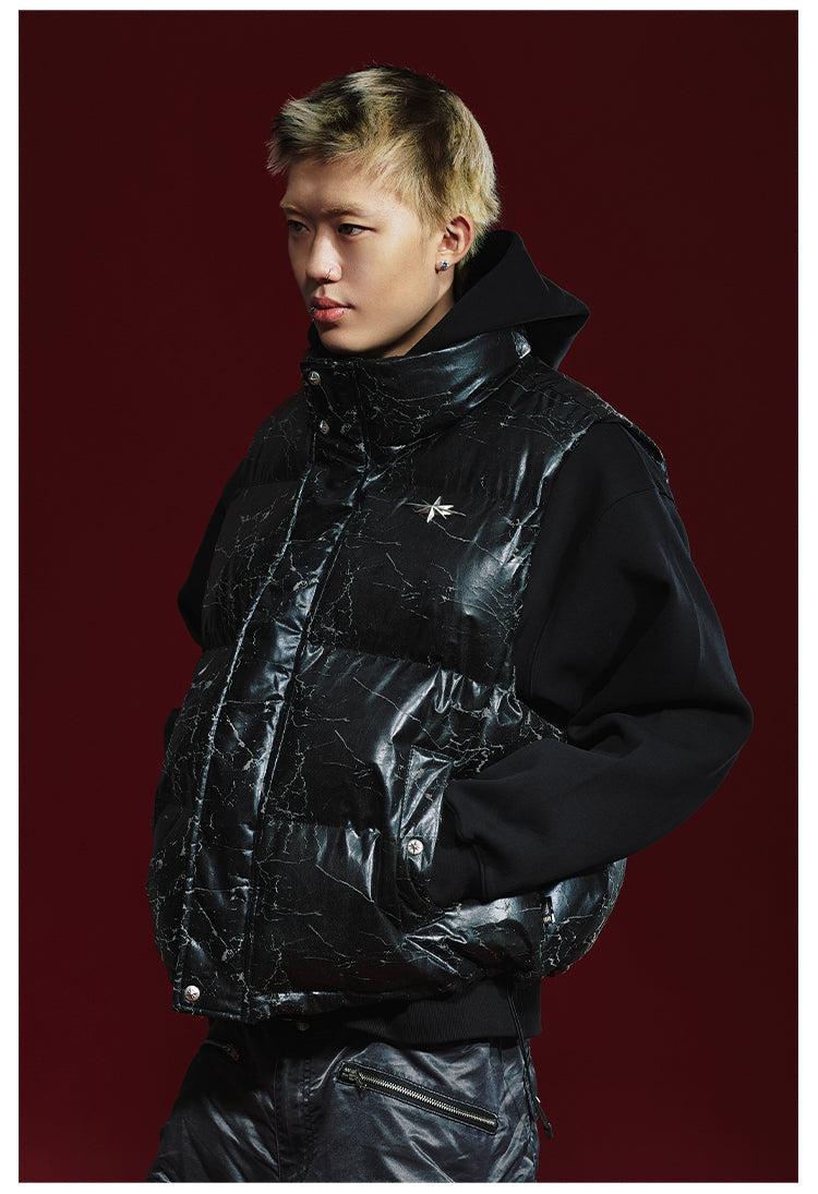 Remedy Cracked Design Puffer Vest