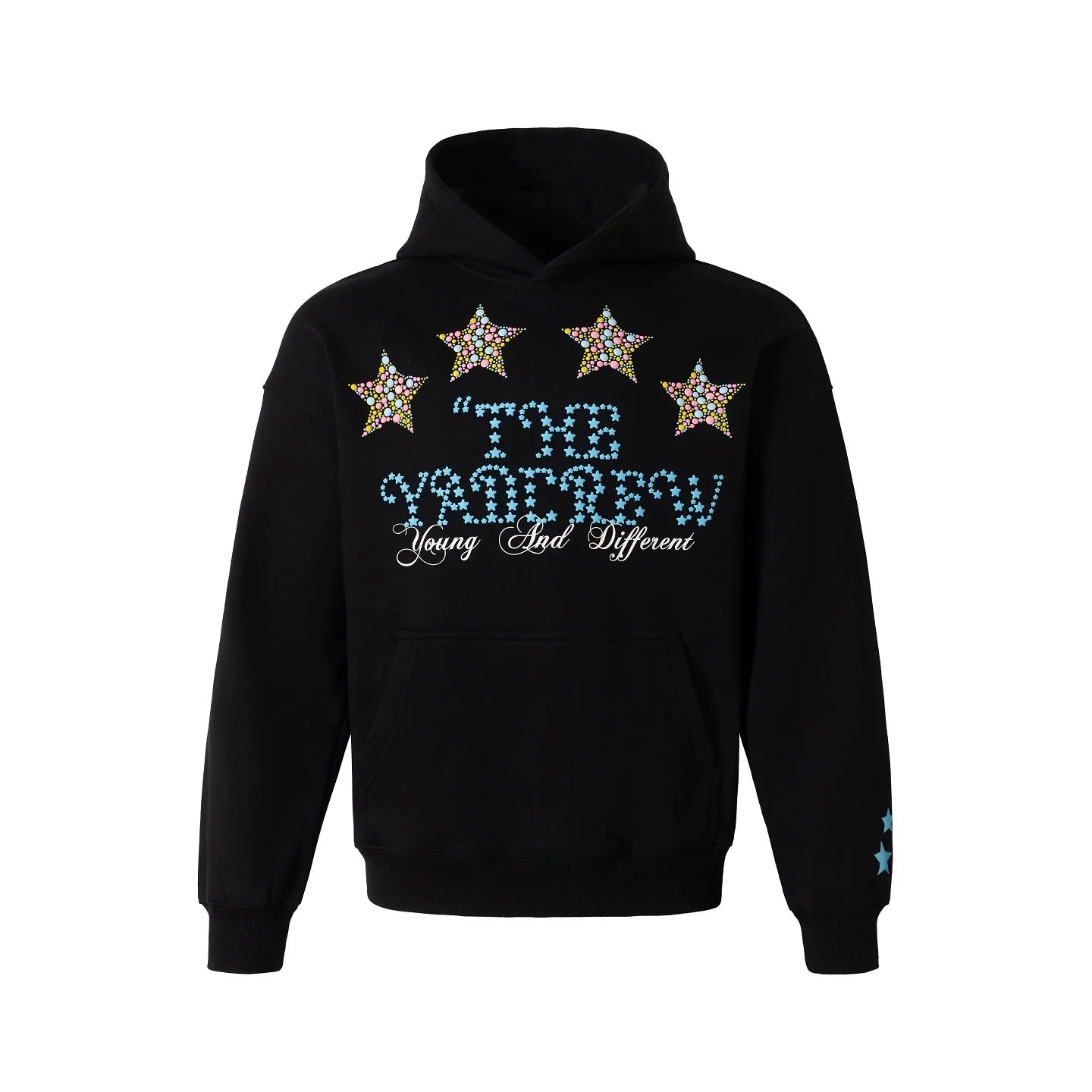 YADcrew Colorful Hot Bead Star Hoodie