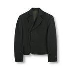 SOD Co. Deconstructed Pinstripe Double Breasted Short Suit Jacket