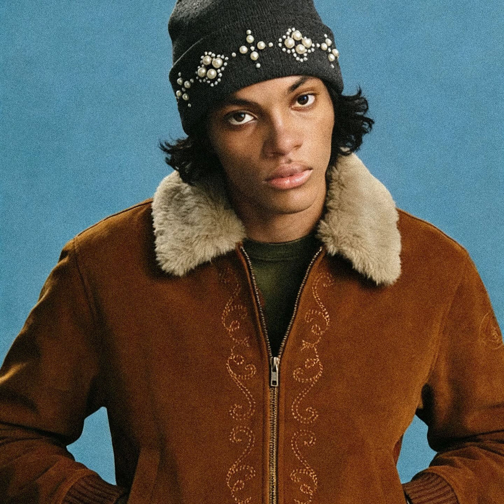 YADcrew Pearl Embellished Knit Beanie