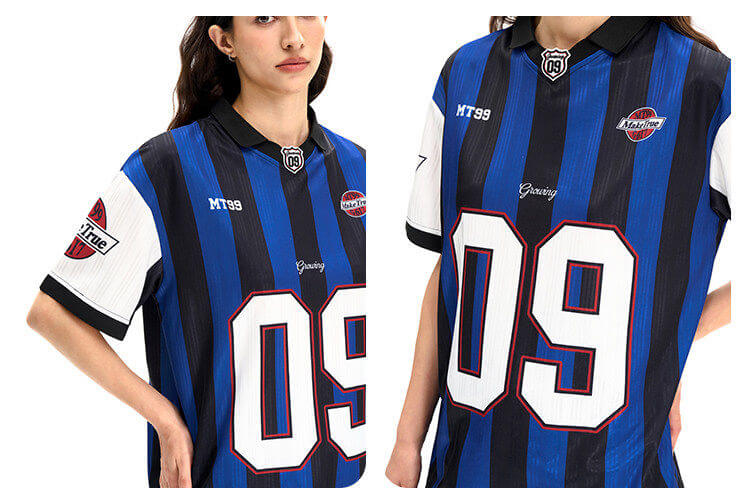 F3F Select Contrast Stripe Short Sleeve Polo Soccer Jersey