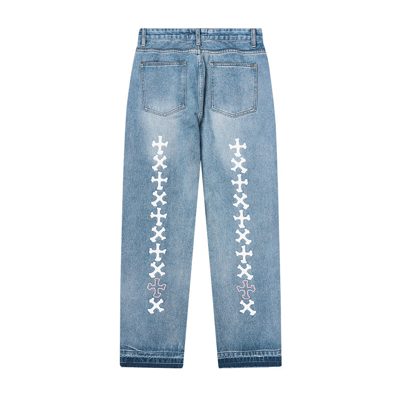 Harsh and Cruel Crosses Printed Denim