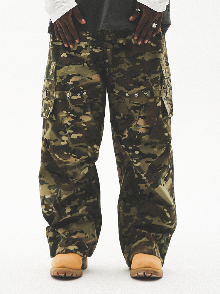 UNTILWERICH Military Camouflage Paratrooper Work Pants