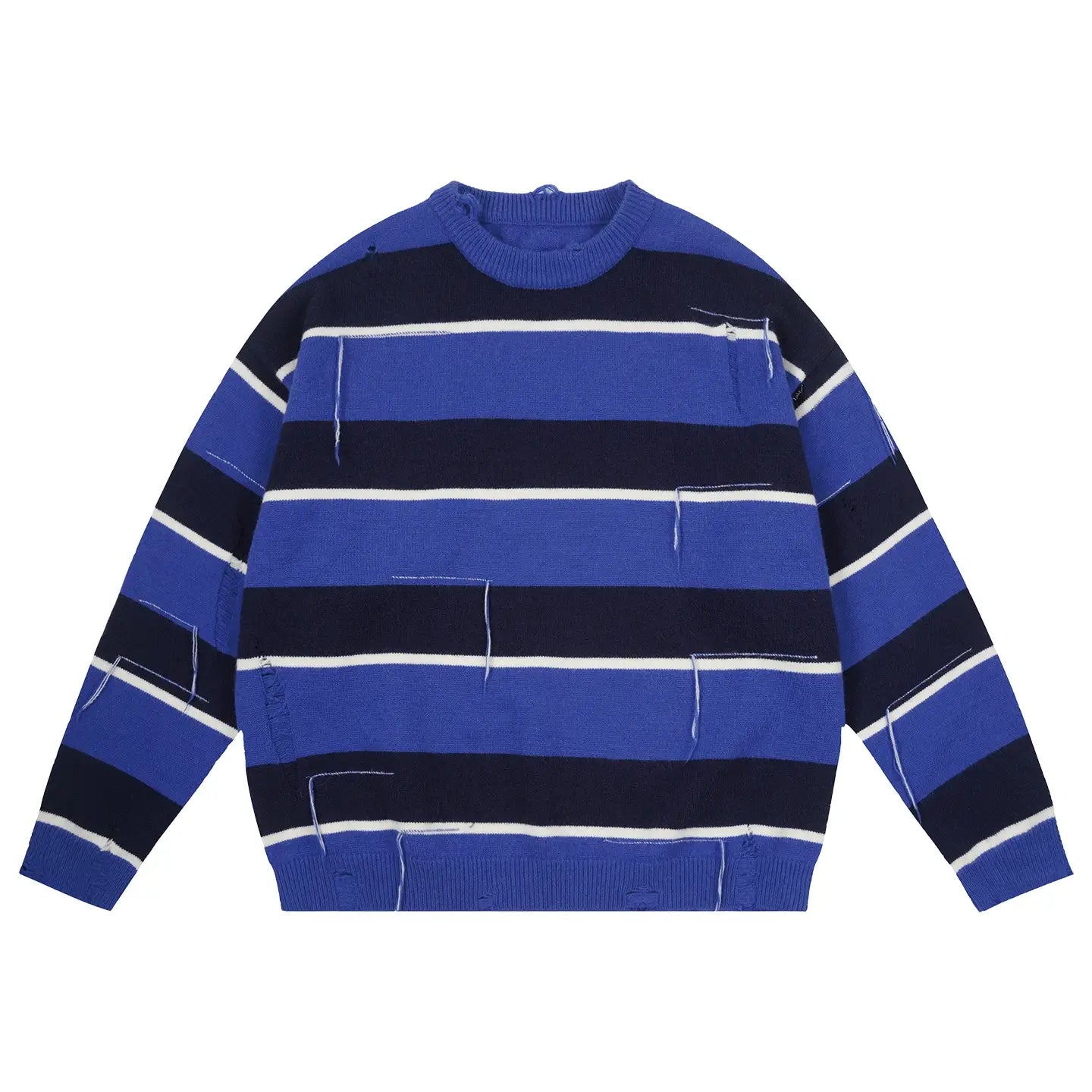 Labt Striped Distressed Knit Sweater