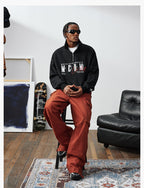 MEDM Half-Zip Logo Embroidered Sweatshirt