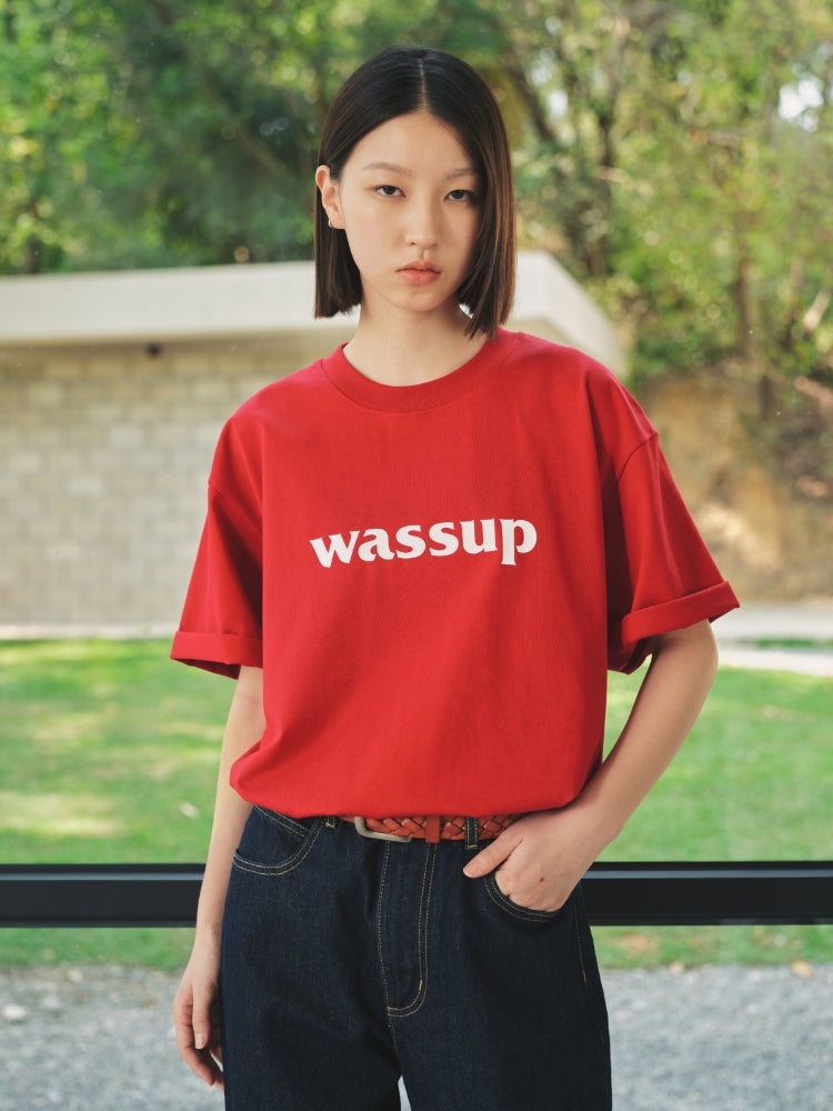 Wassup House Big Logo Print Basic Tee