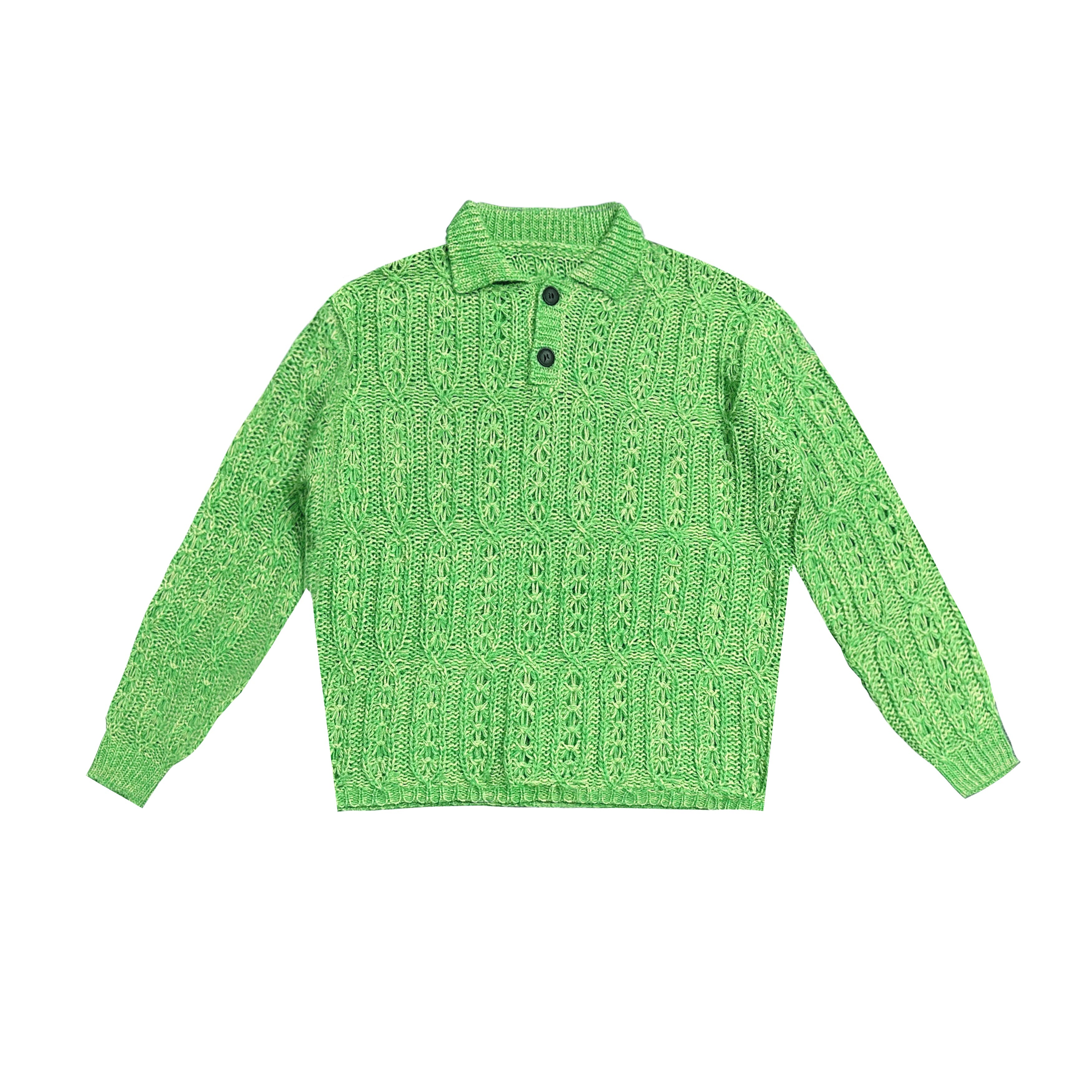 EMPTY REFERENCE Cutout Polo Knit Sweater