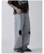 F2CE Inside Out Washed Distressed Ripped Jeans