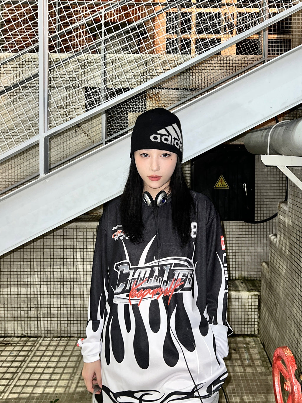 CHILLLIFE Logo Flame Long Sleeved Jersey