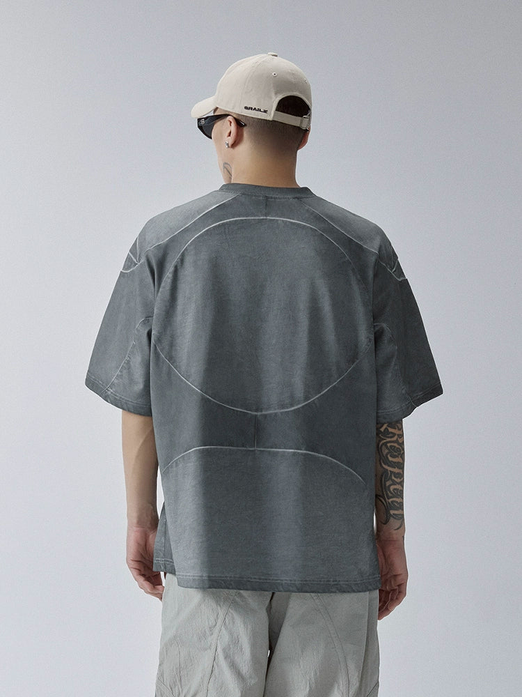 F2CE Deconstructed Stitching Mud Dyed Metal Logo Tee