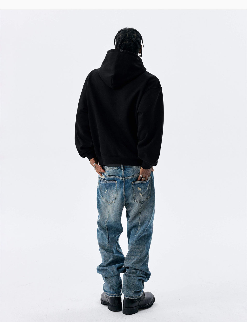 MEDM Animal Leather Logo Patch Hoodie