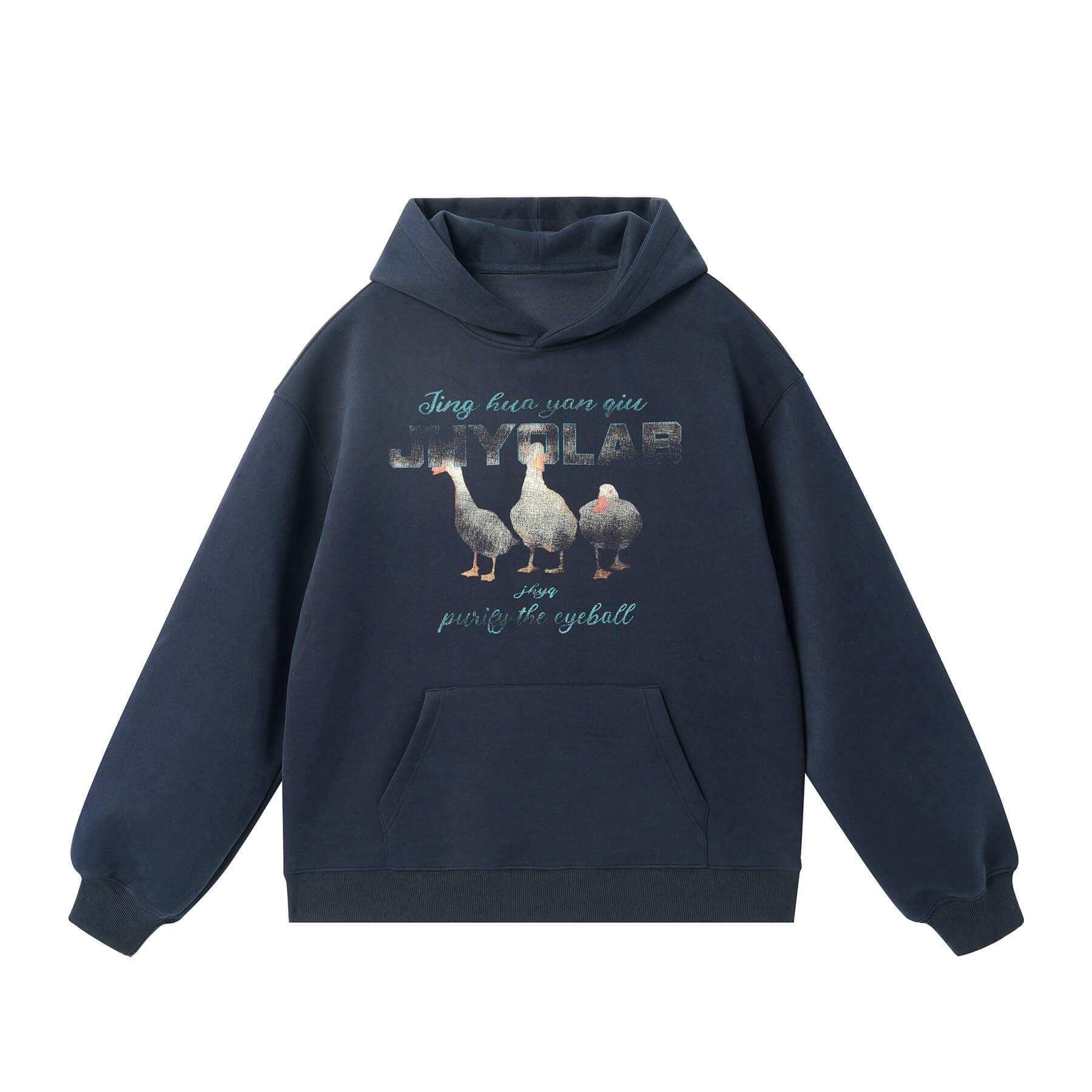 JHYQ Vintage Lucky Duck Print Hoodie