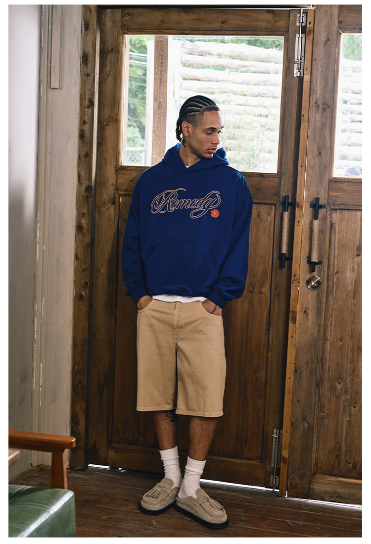 Remedy Metal Wax Seal 3D Logo Embroidered Hoodie