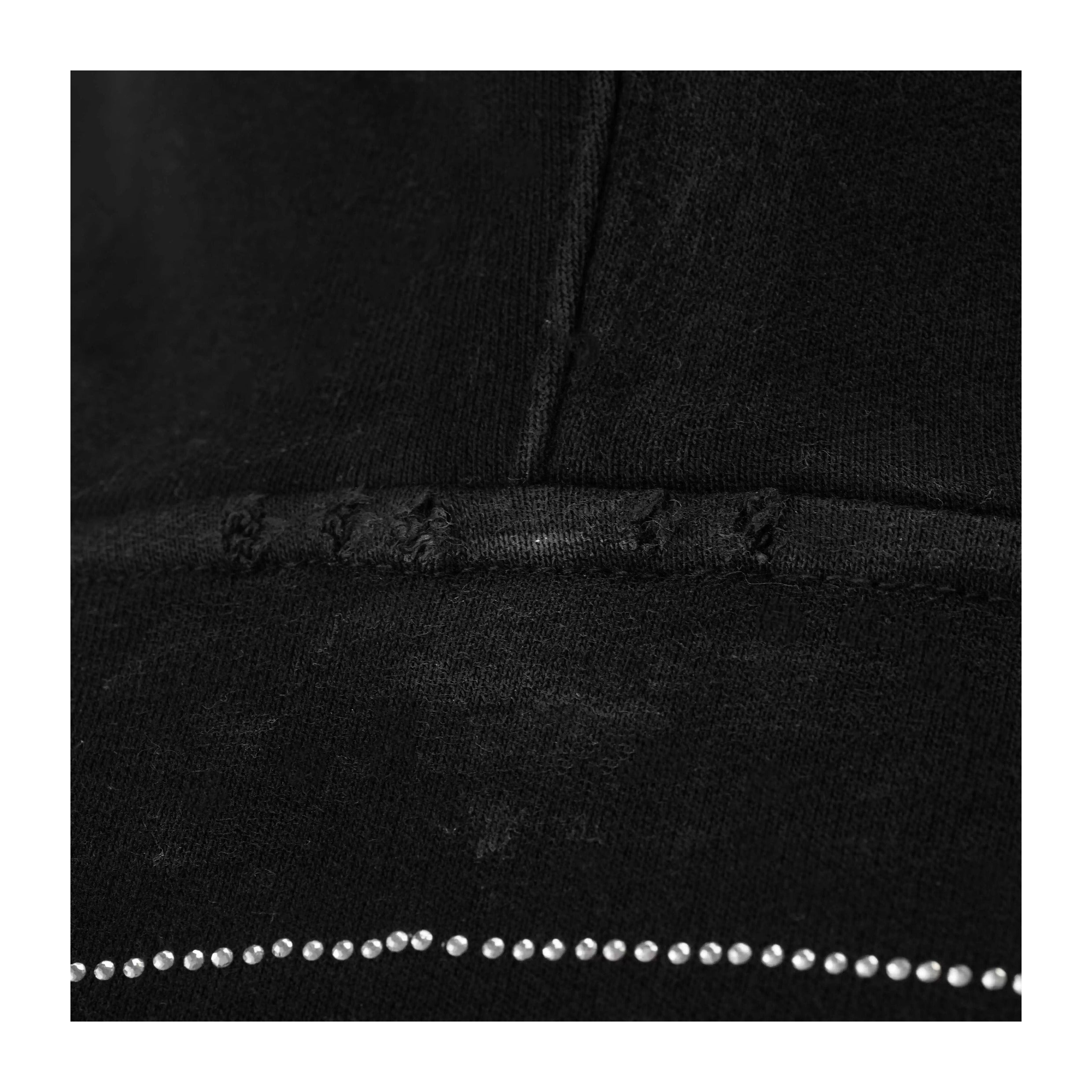 KARMANISTIC Rhinestone Logo Dirty Dye Zip Up Hoodie