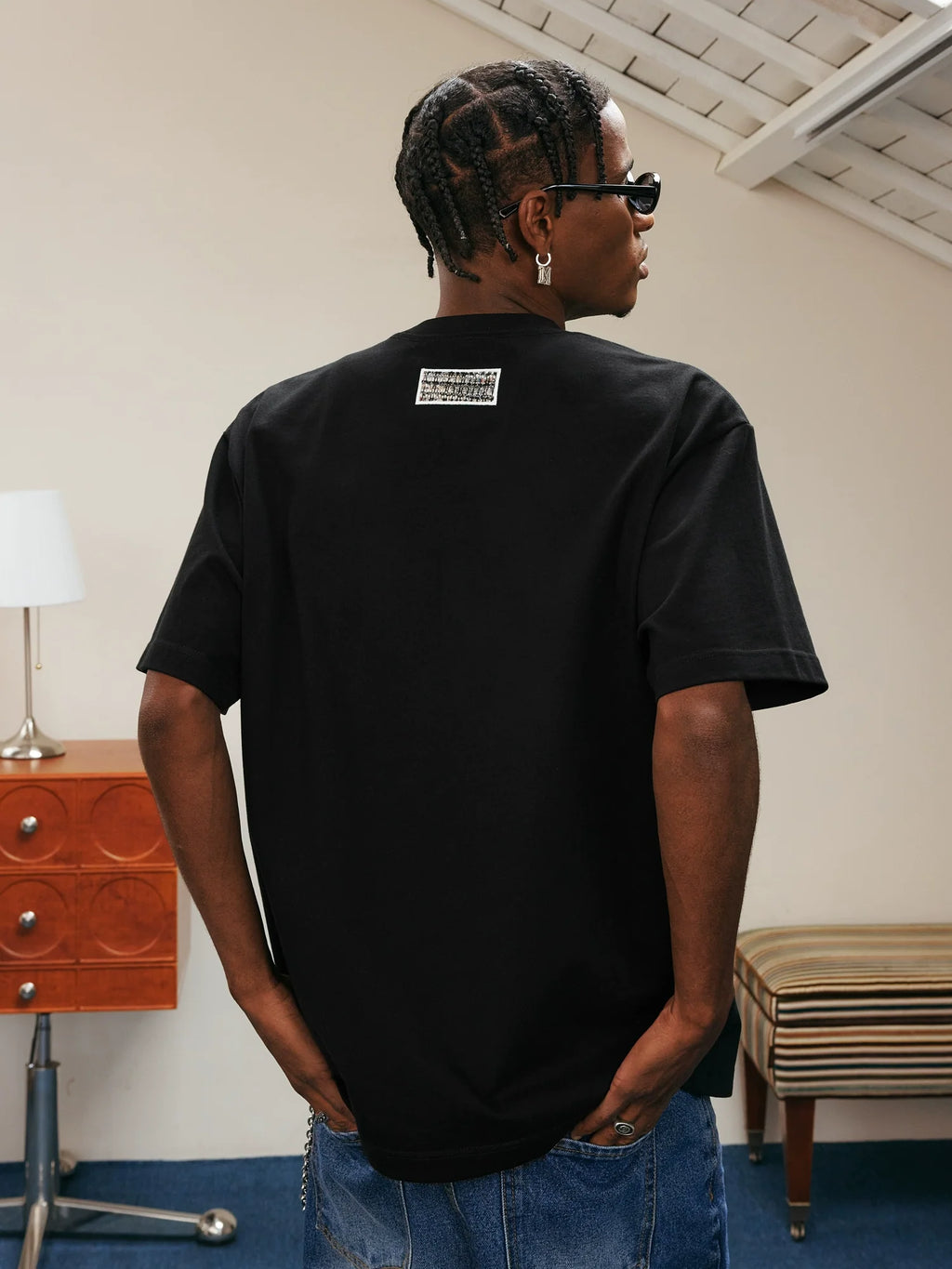 MEDM Patch Embroidered Pearl Tee