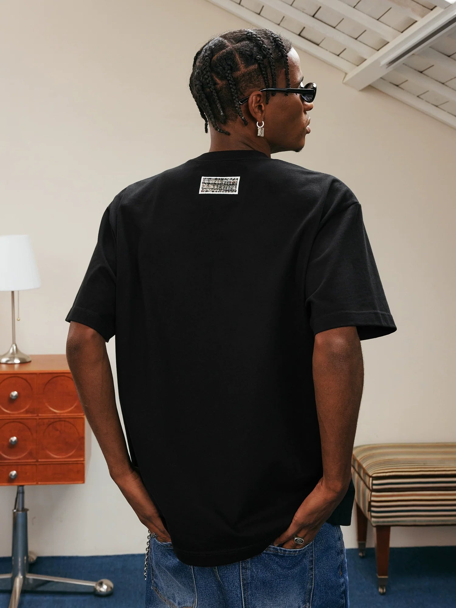 MEDM Patch Embroidered Pearl Tee