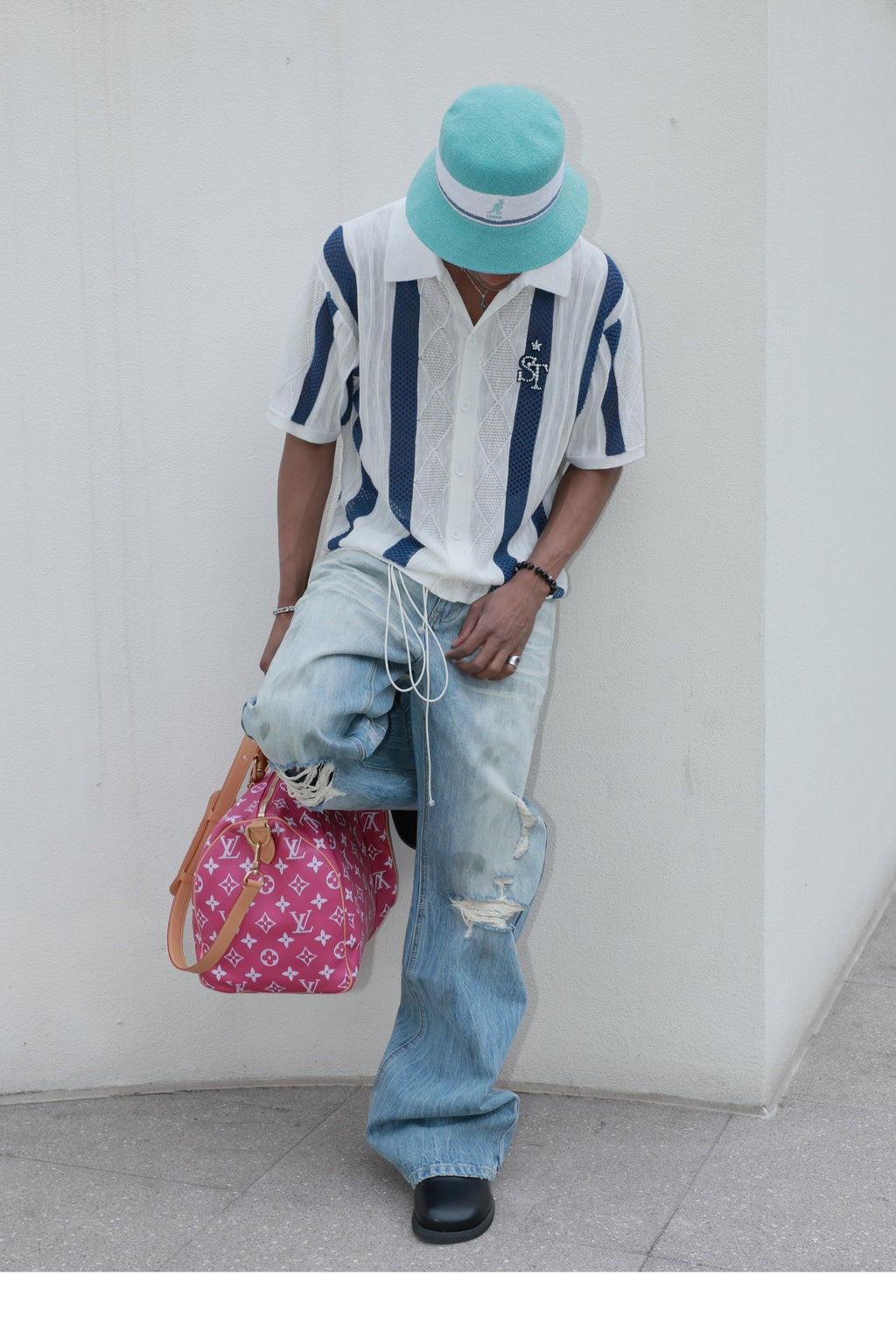 STEEPC Dirty Washed Faded Distressed Jeans