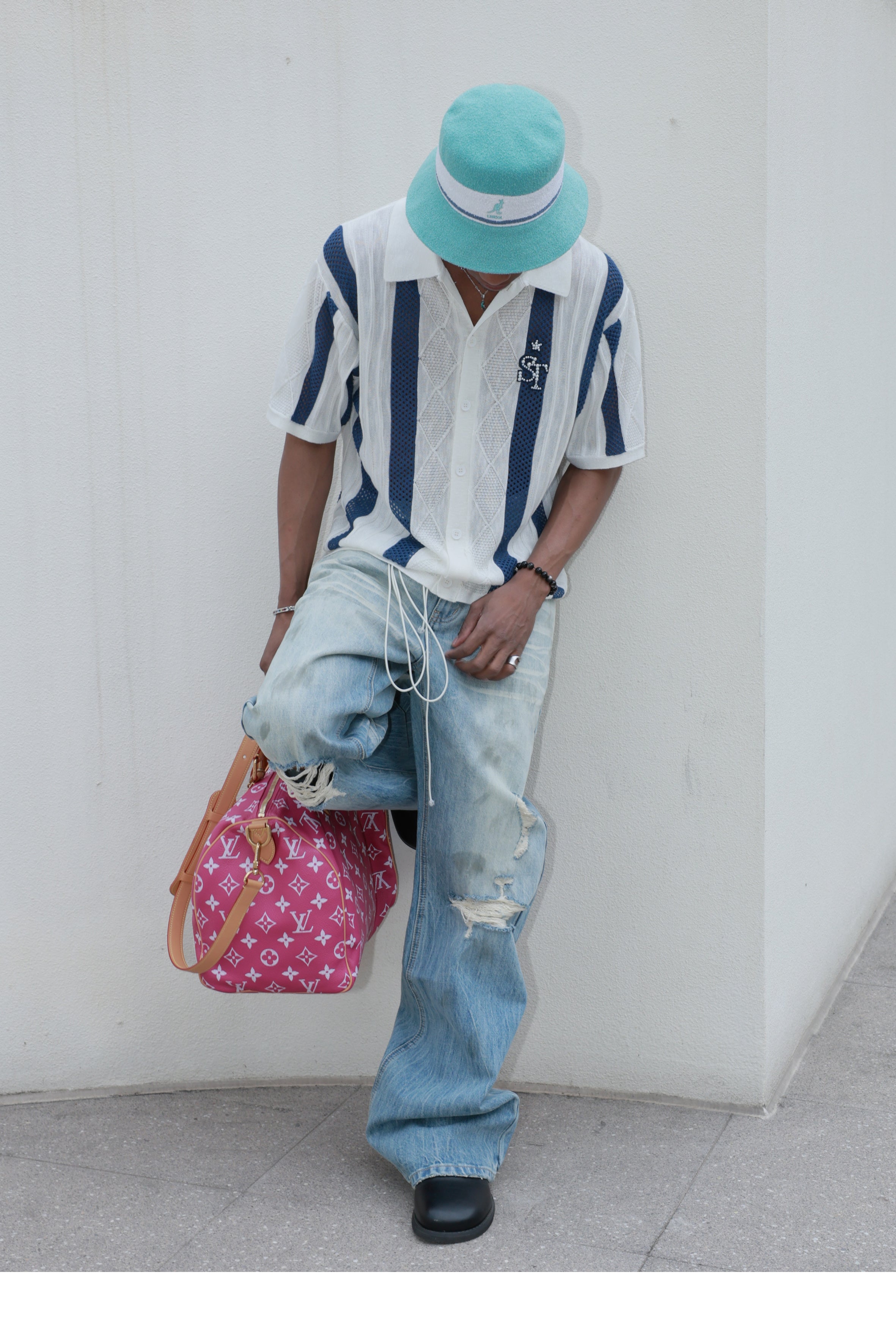 STEEPC Dirty Washed Faded Distressed Jeans