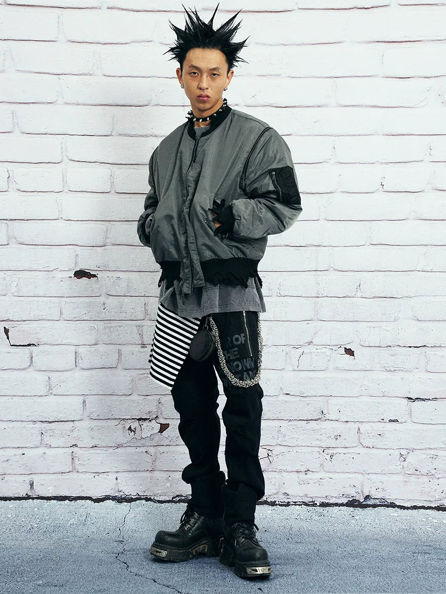 VENTUREK Star Shoulder Zipper MA-1 Bomber Jacket