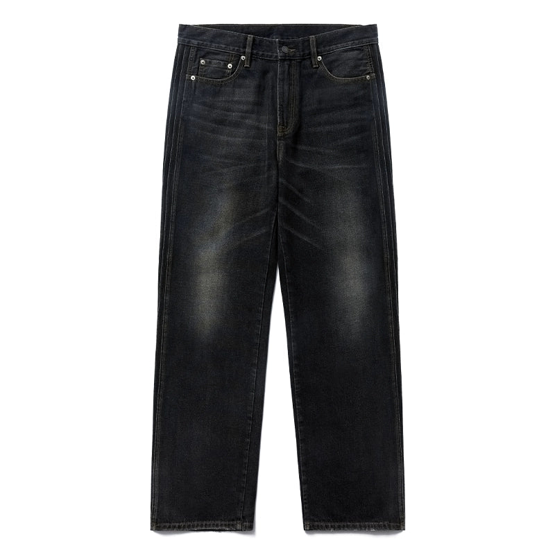 Remedy Double Layer Back Pocket Side Stitch Washed Jeans
