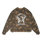 Labt Camouflage Distressed Knit Sweater