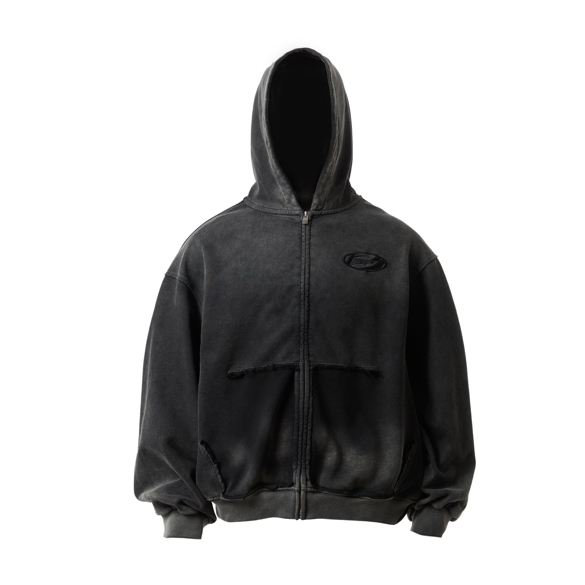 STEEPC Batik Destruction Drop Shoulder Zip Hoodie