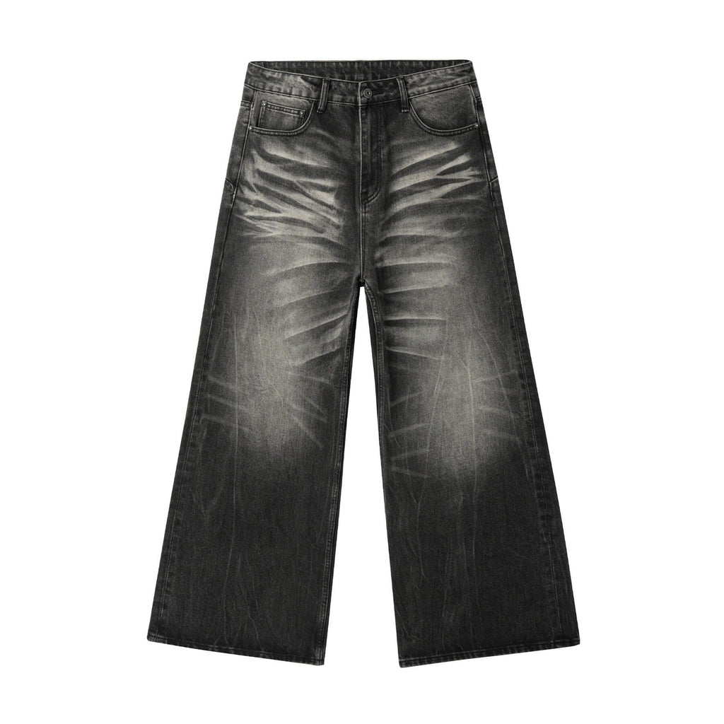 JHYQ Black Washed Lightning Burst Fade Jeans