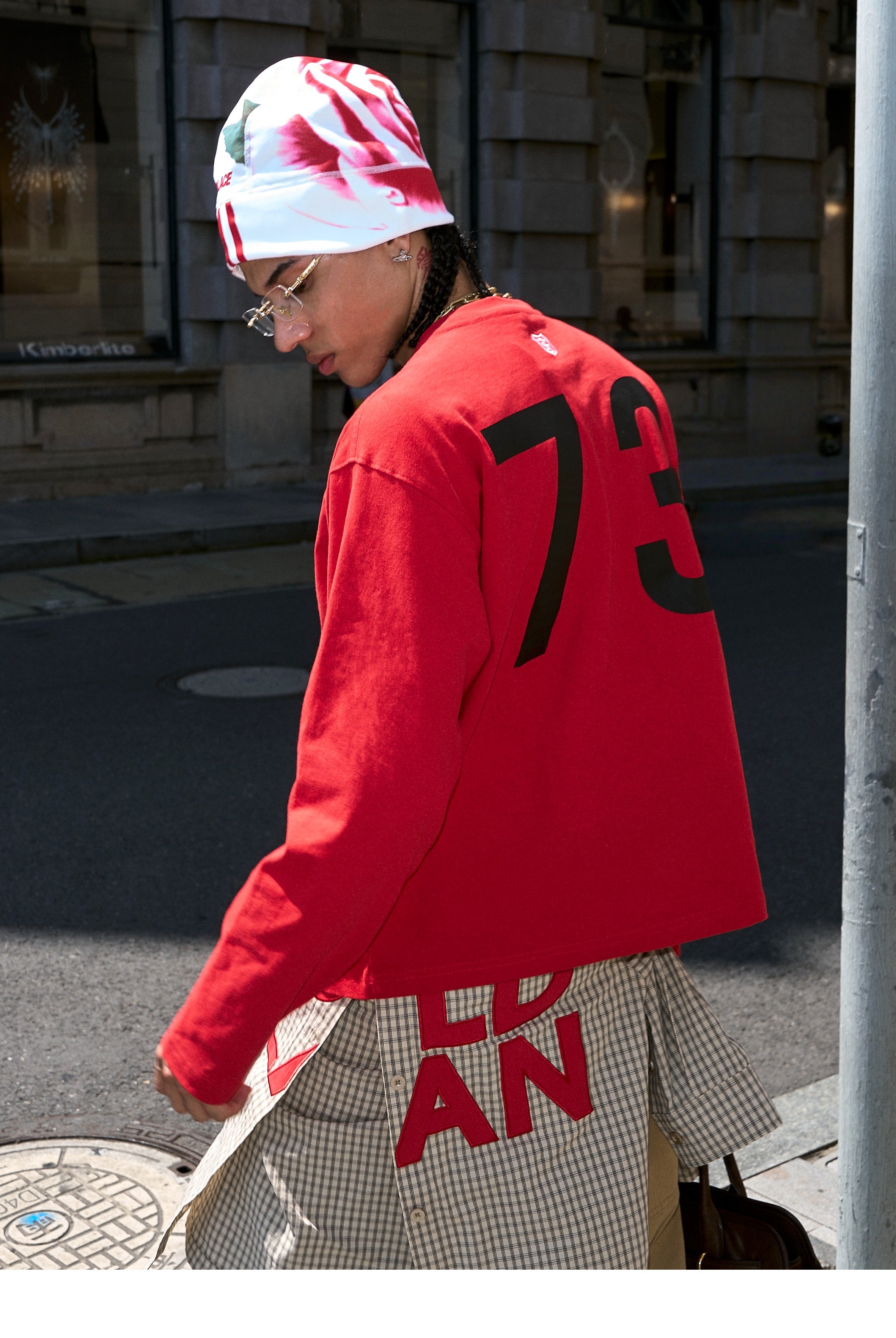 STEEPC Number Print Small Patch Long Sleeve Tee