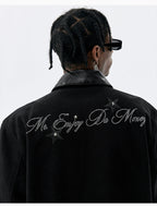 MEDM Star Studded Leather Patch Detroit Jacket
