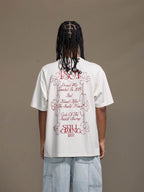 1807 Floral Message Logo 3D Print Distressed Short Sleeve Tee
