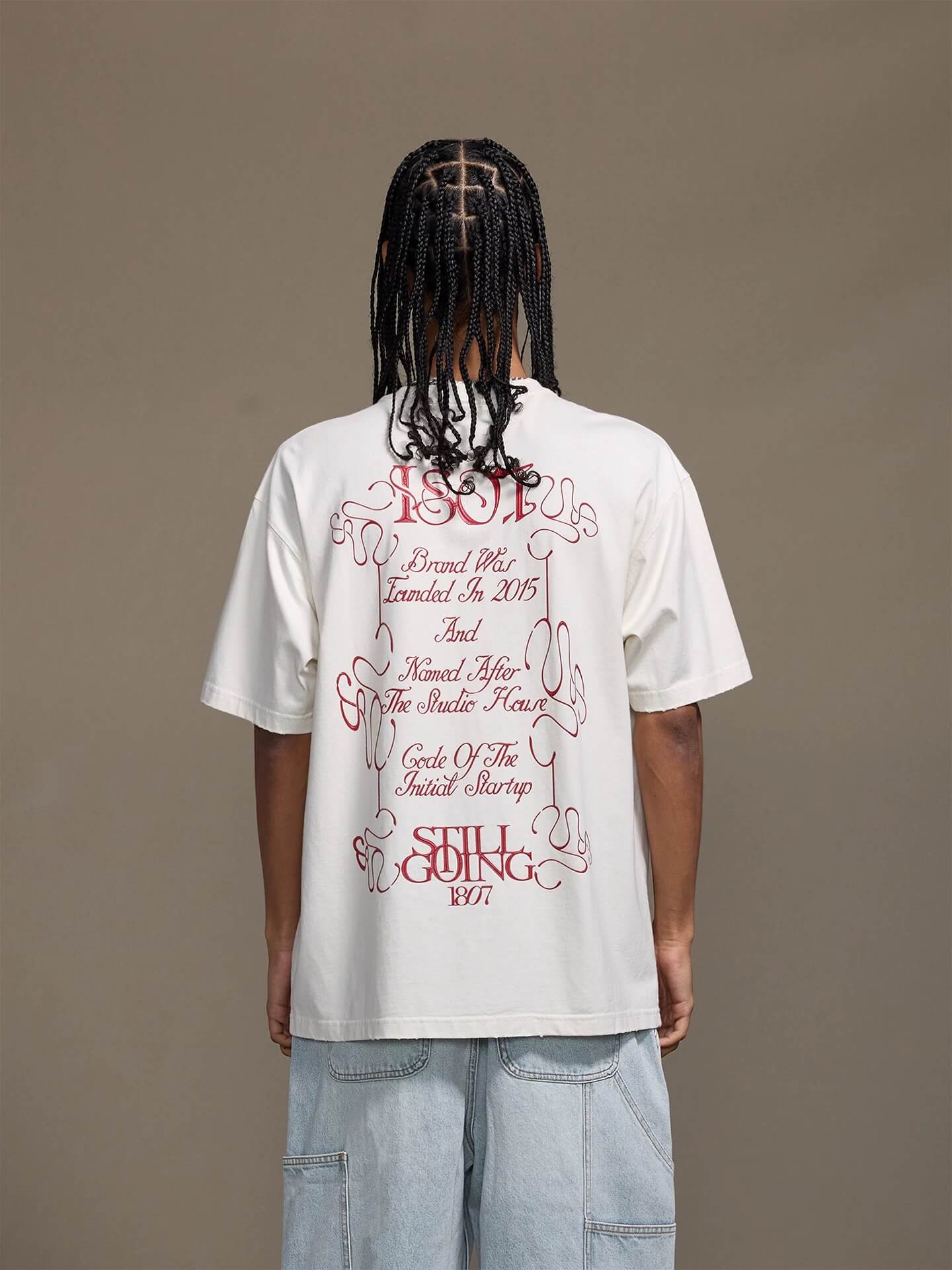 1807 Floral Message Logo 3D Print Distressed Short Sleeve Tee