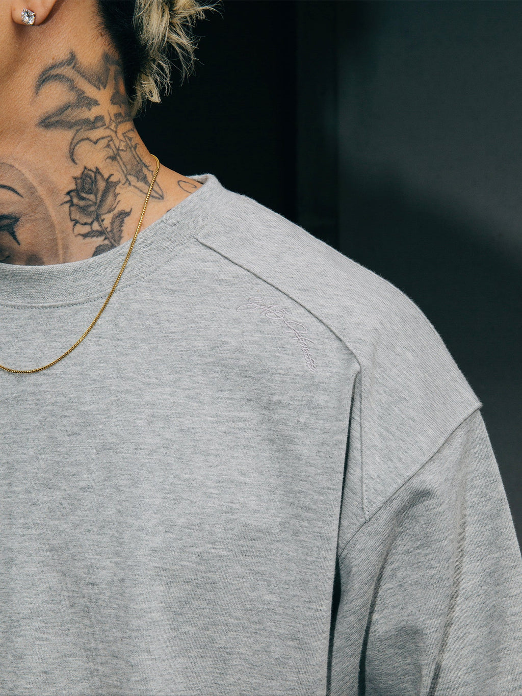 S45 Shoulder Small Embroidered Logo Tee