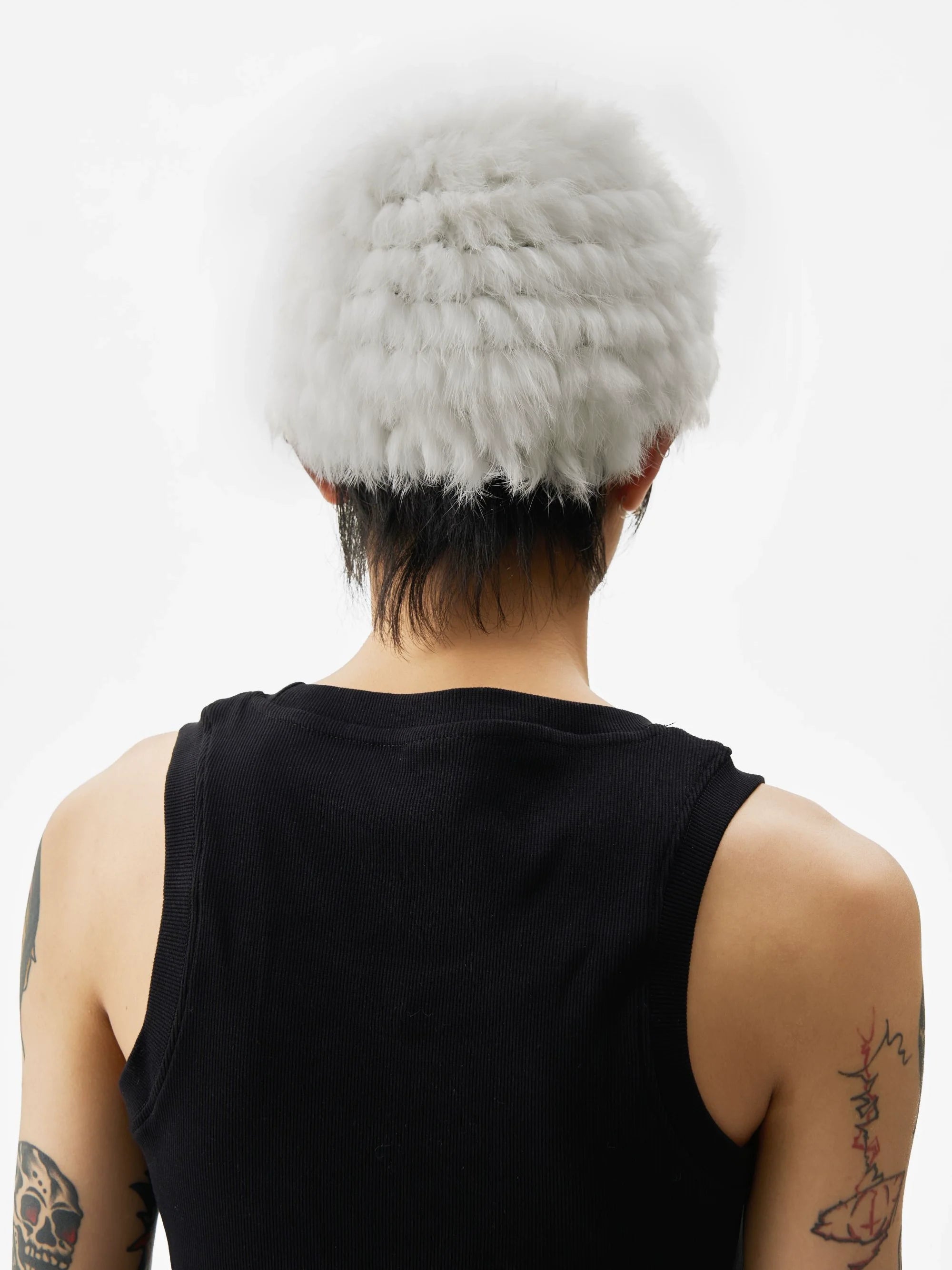 KARMANISTIC Metal Logo Fur Beanie