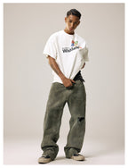 Remedy Kiss Mark Distressed Hole Work Painter Pants