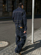 STEEPC Double Breasted Denim Jacket