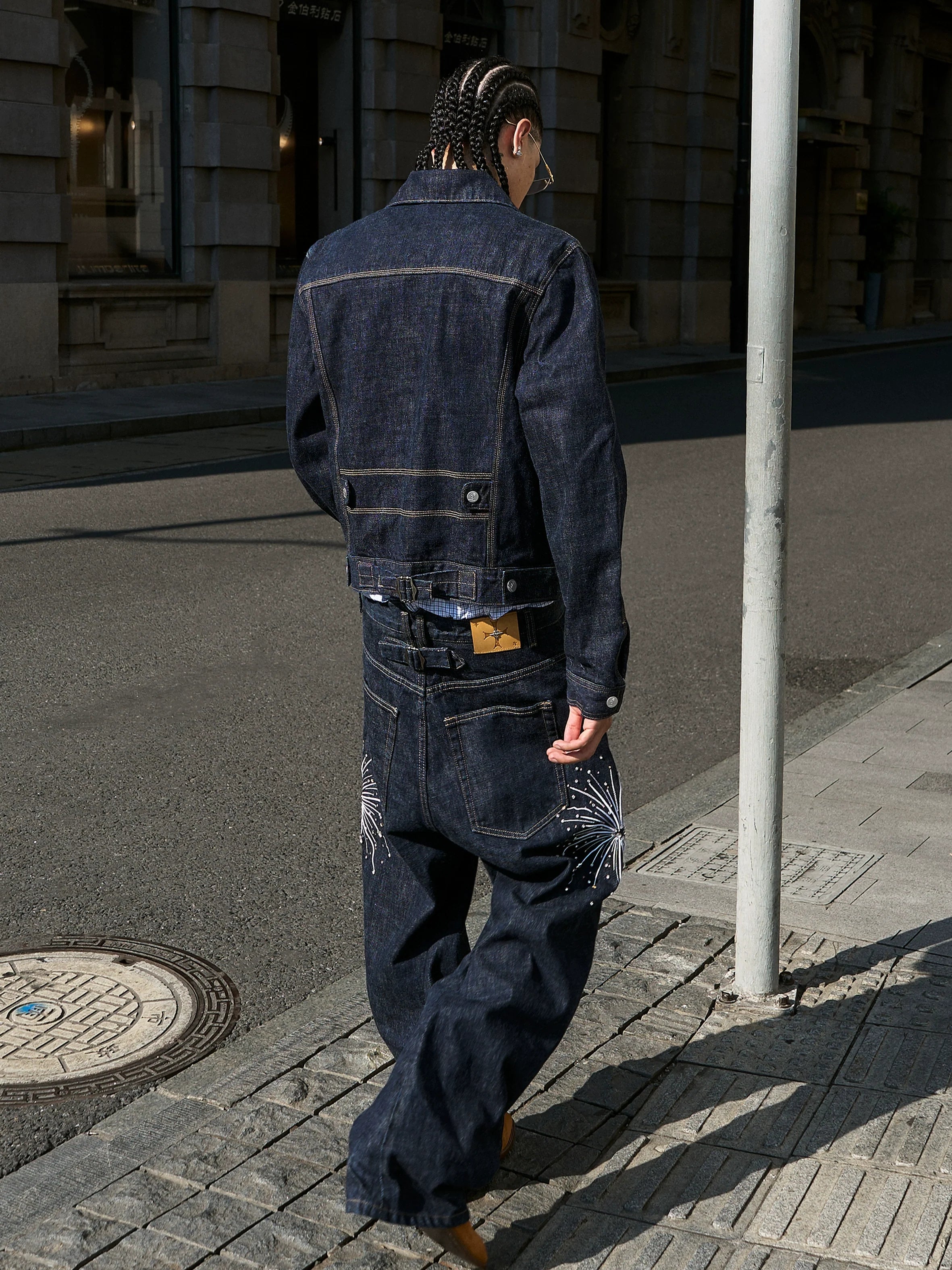 STEEPC Double Breasted Denim Jacket
