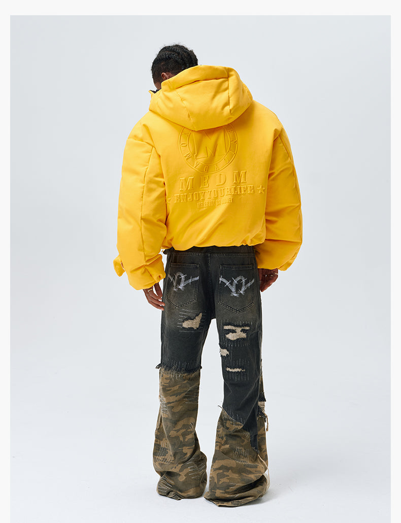 MEDM Embossed Logo Hooded Down Jacket