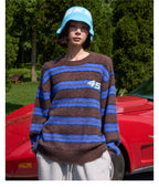 S45 Striped Pearl Brushed Knit Sweater