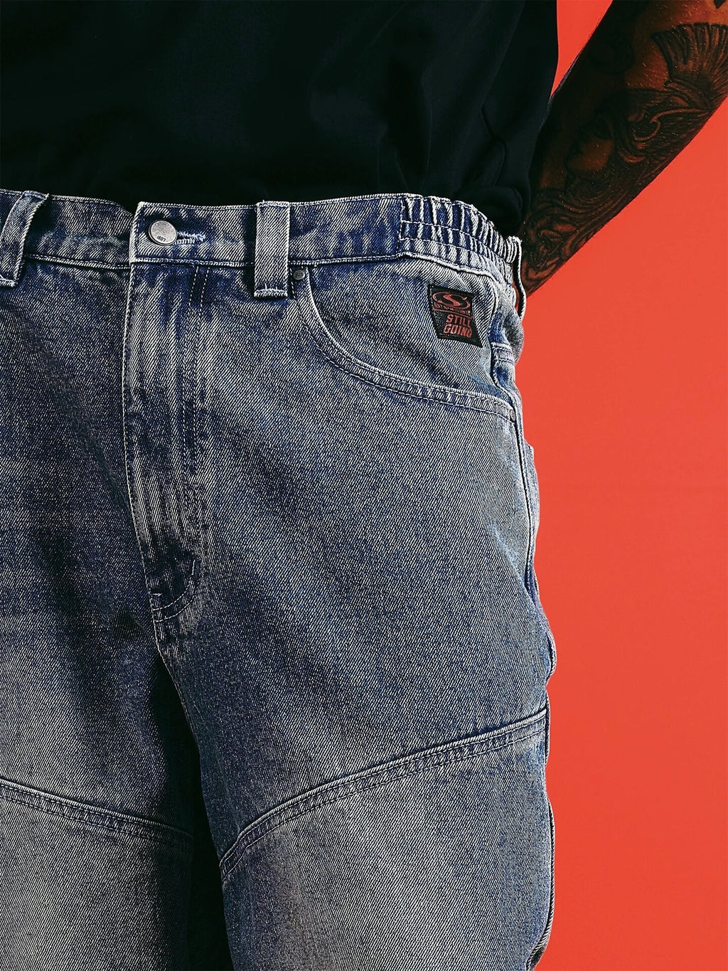1807 Racing Structured Washed Baggy Jeans