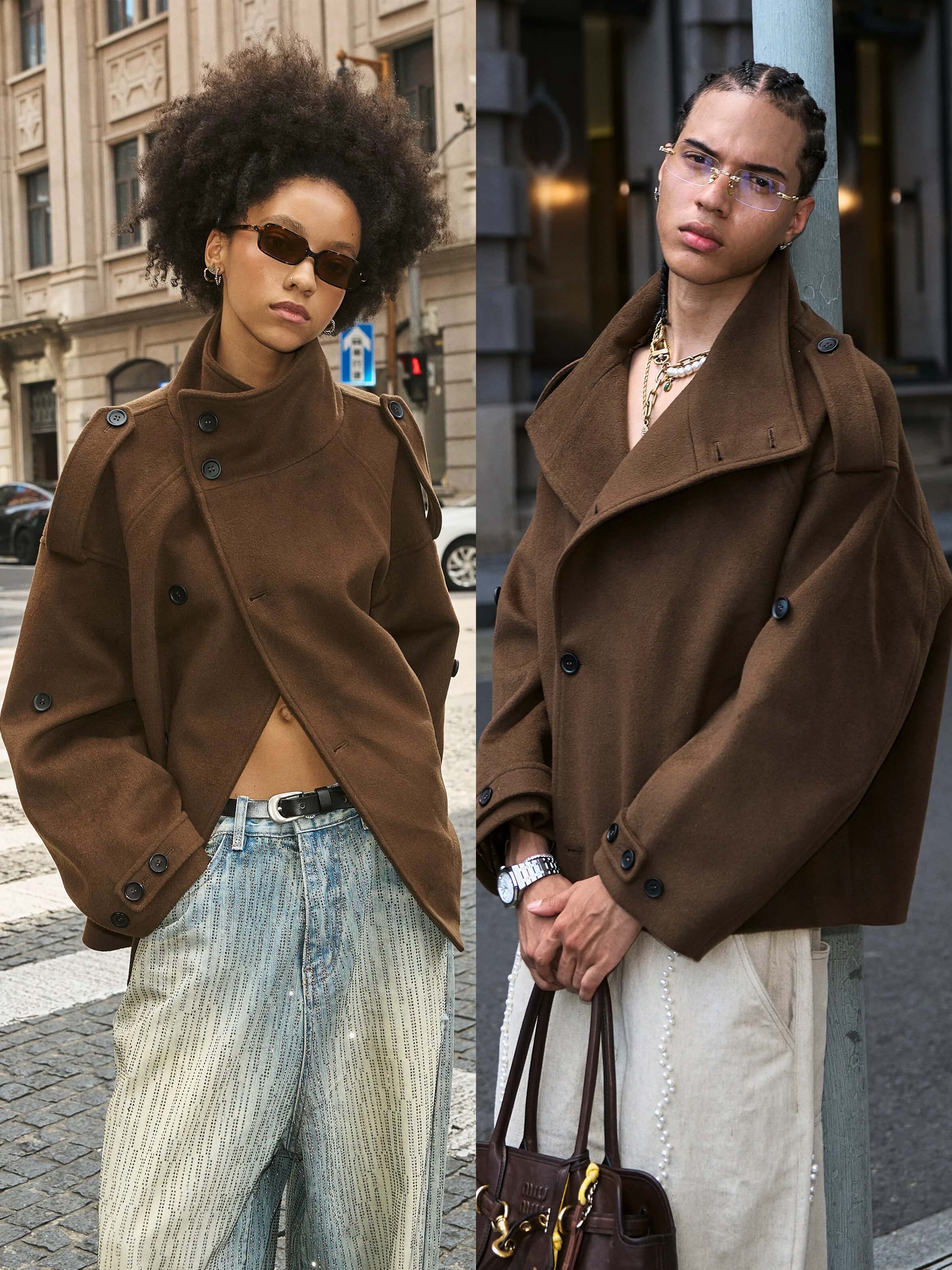 STEEPC Pure Wool Mid Length Coat
