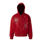 YADcrew Fireworks Pearl Zip Up Hoodie