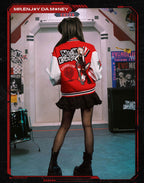 MEDM x EVA NEVER END Character Patch Detachable Velcro Patch Varsity Jacket