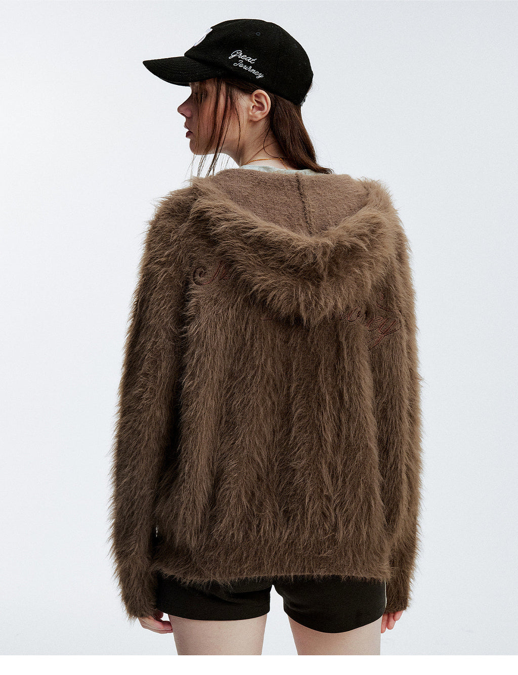 MEDM Mohair Hooded Zip Up Jacket
