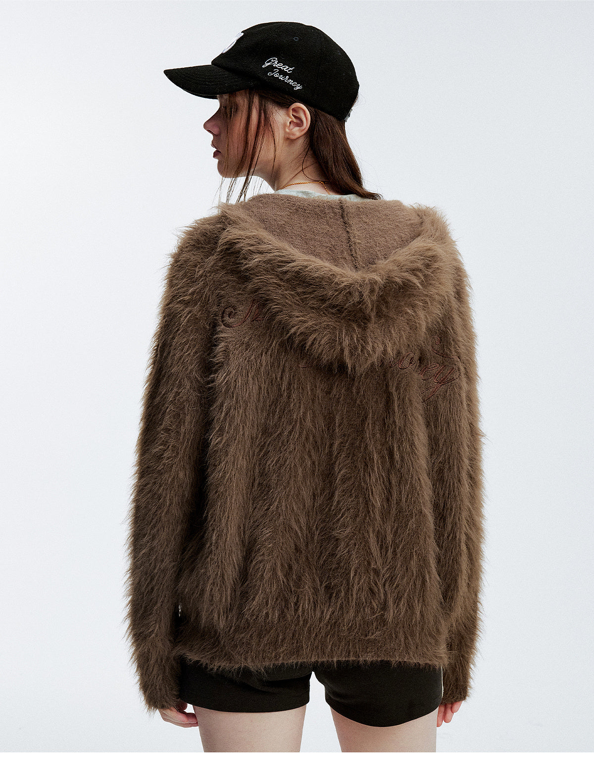 MEDM Mohair Hooded Zip Up Jacket